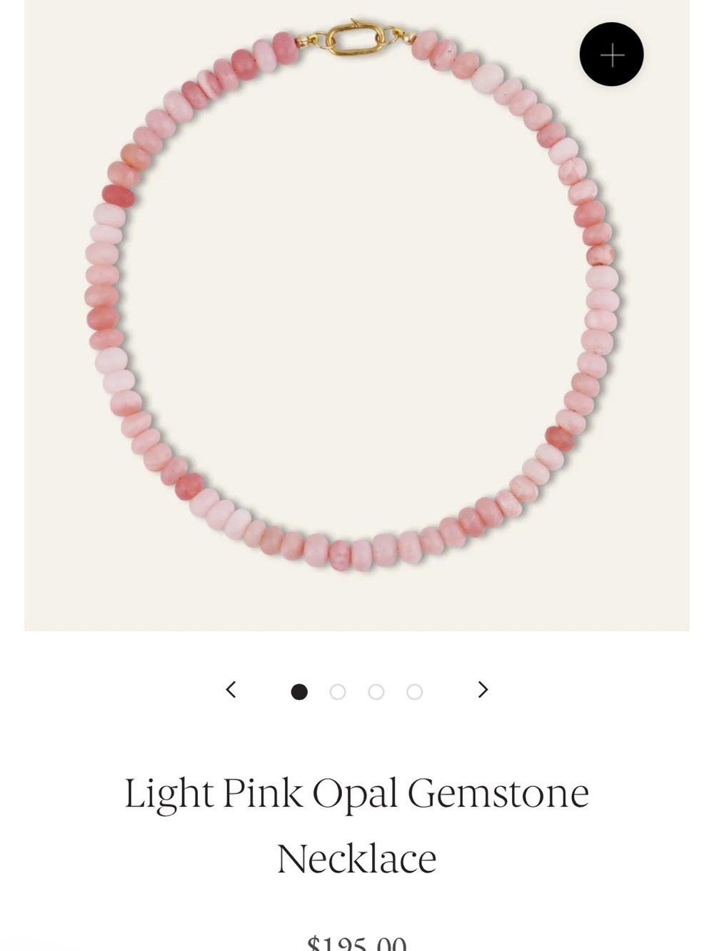Hart opal pink beaded necklace